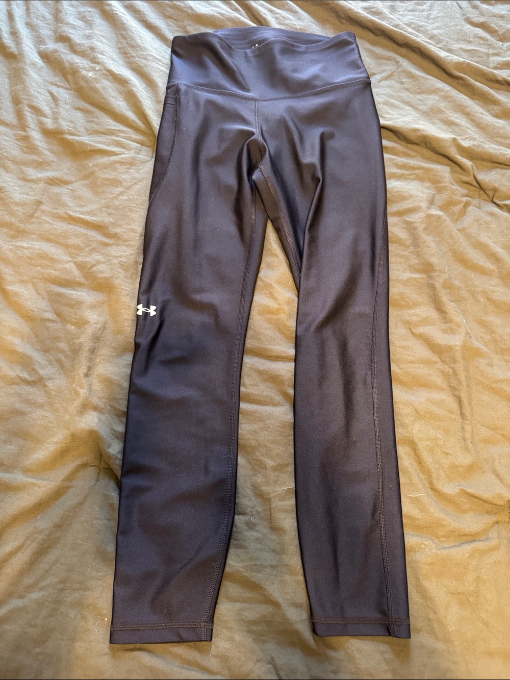 Under Armour Black High-Waist Training Tights with White Logo